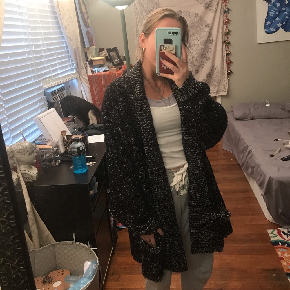 Black and white cardigan